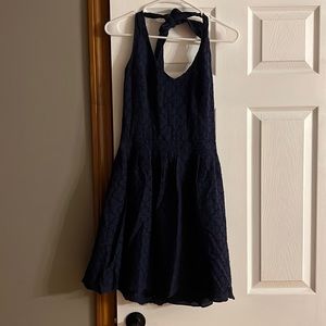 Lilly Pulitzer Ross Halter Navy Charleston Eyelet Dress Size 10